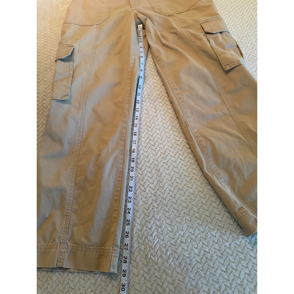 Abercrombie & Fitch Curve Love Cargo Pants Tan Khaki Wide Leg 29/8 Cotton - Picture 7 of 8